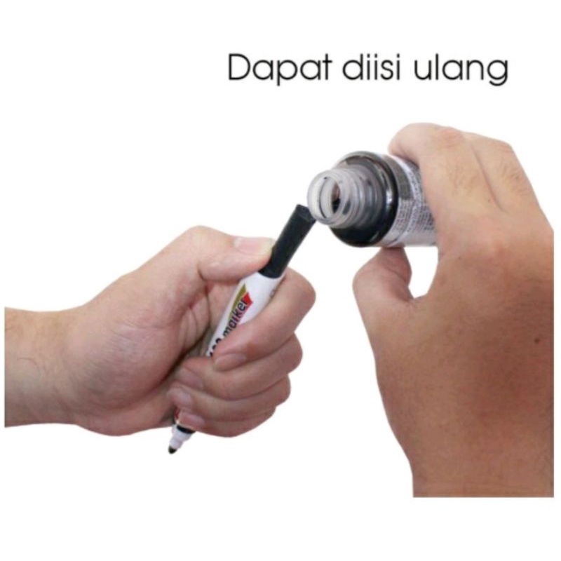 SPIDOL HITAM WHITEBOARD MONTANA MW - 12 SPIDOL BISA DI ISI ULANG