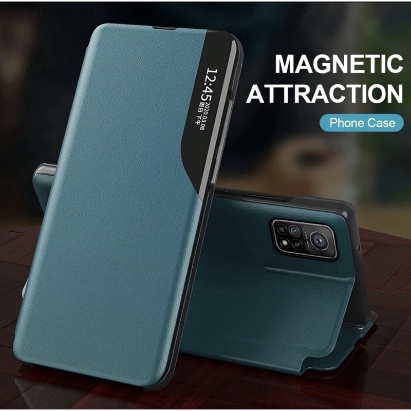 [ Huawei Nova 9 / P50 Pro / Y7 2019 ] Bracket Cover Window Smart View PU Leather Magnetic Flip Case 