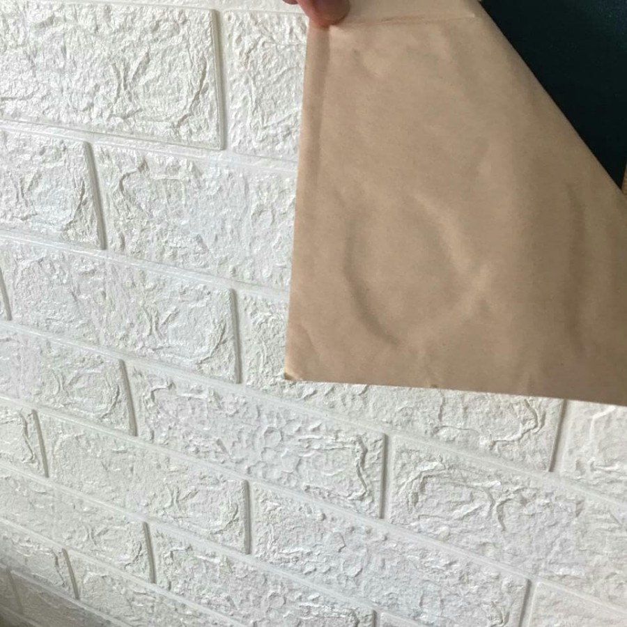 Wallpaper Foam Bata Abu 3D Wall Foam Brick White
