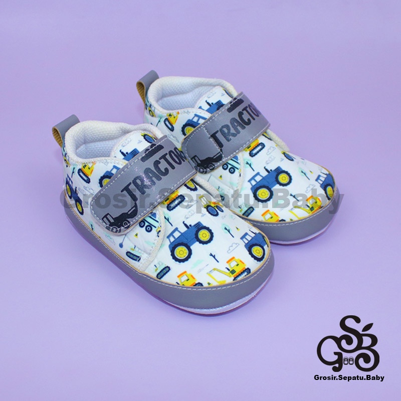 Prewalker - Sepatu Bayi - Baby Shoes | 2-12 bulan | casual TRUCKTOR Abu ringan &amp; fleksibel