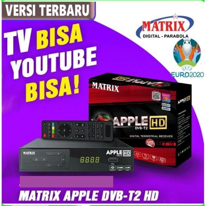 Set Top Box Matrix Apple DVBT-2 STB Antena TV Digital Wifi Merah digital smart youtube