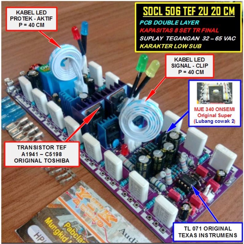 Jual KIT Driver Power Amplifier SOCL 506 TEF 2U 20 Cm 8 Set TR Final