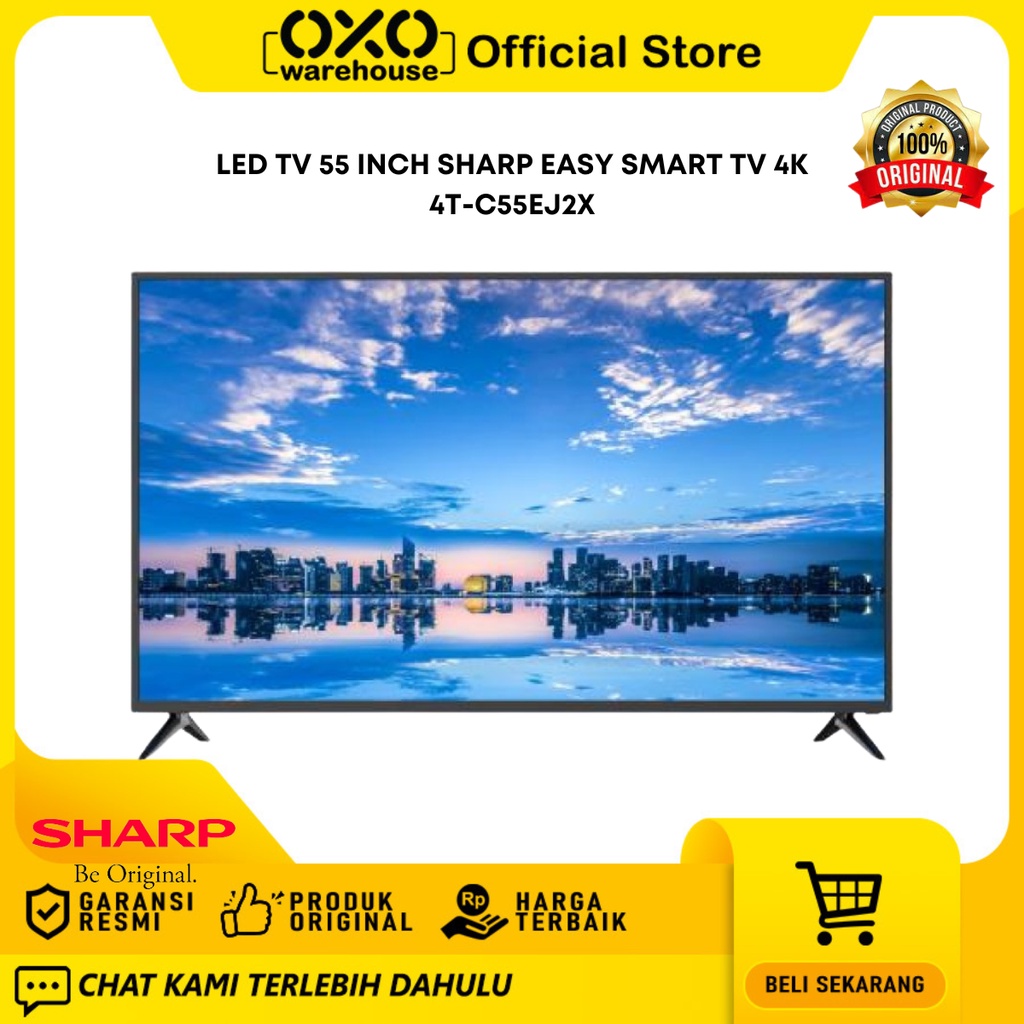 SHARP TV LED 4T-C55EJ2X 55 Inch 4K UHD Easy Smart Garansi Resmi