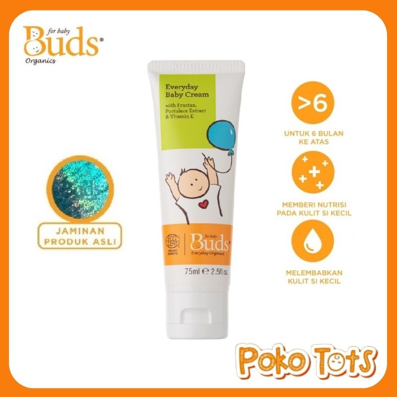 Buds Organics Everyday Baby Cream 75ml Krim Pelembab Kulit Bayi BEO Everyday Organic