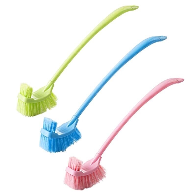 Sikat Pembersih Kloset Toilet Gagang Panjang Sikat Pembersih WC 2 Sisi Bulu Kamar Mandi / Alat Gosok Lantai Kamar Mandi Kloset / Sikat Toilet 2 Sisi Gagang Panjang Long-Handled Toilet Brush Double-Sided