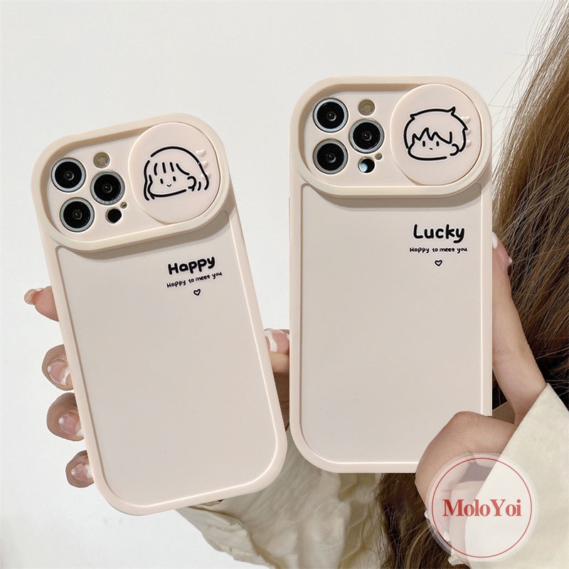 Casing Soft Case Tpu Motif Lucky Boy / Girl Untuk IPhone 11 Pro Max / 7 + / XR / 11 / 13 / 12 Pro Max / X / XS Max / 8 +