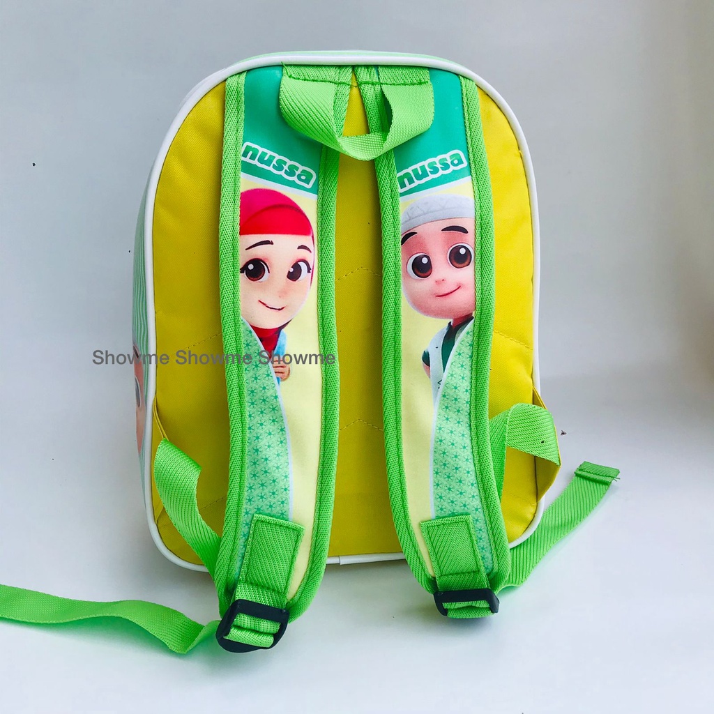 SHOWME TAS RANSEL ANAK SEKOLAH PAUD - TK - NUSSA RARA - PREMIUM BATOK GAMBAR BUSA KERAS - PENGUAT TALI RANSEL - REAL PICTURE