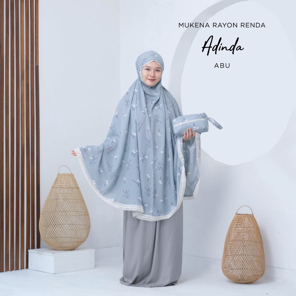 PUSAT MUKENA TASIK - MUKENA DEWASA RENDA RAYON MOTIF ADINDA