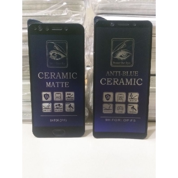 TEMPERED GLASS ANTI BLUE RAY CERAMIC MATTE BLUE OPPO F3 / OPPO F5