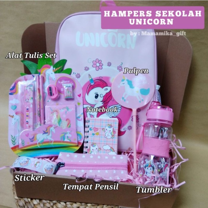 

(COD) READY Kado ulang tahun anak perempuan 3 tahun - 5 tahun set Hampers - Set Unicorn, 3-5 tahun