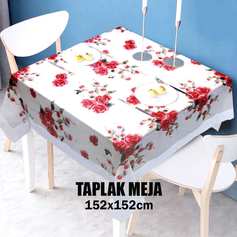 Terpal/taplak meja berenda berkualitas Tamu Anti Air Motif Untuk Meja Ukuran Kotak Besar / Taplak Meja Anti Air 152 x 152 cm Jumbo
