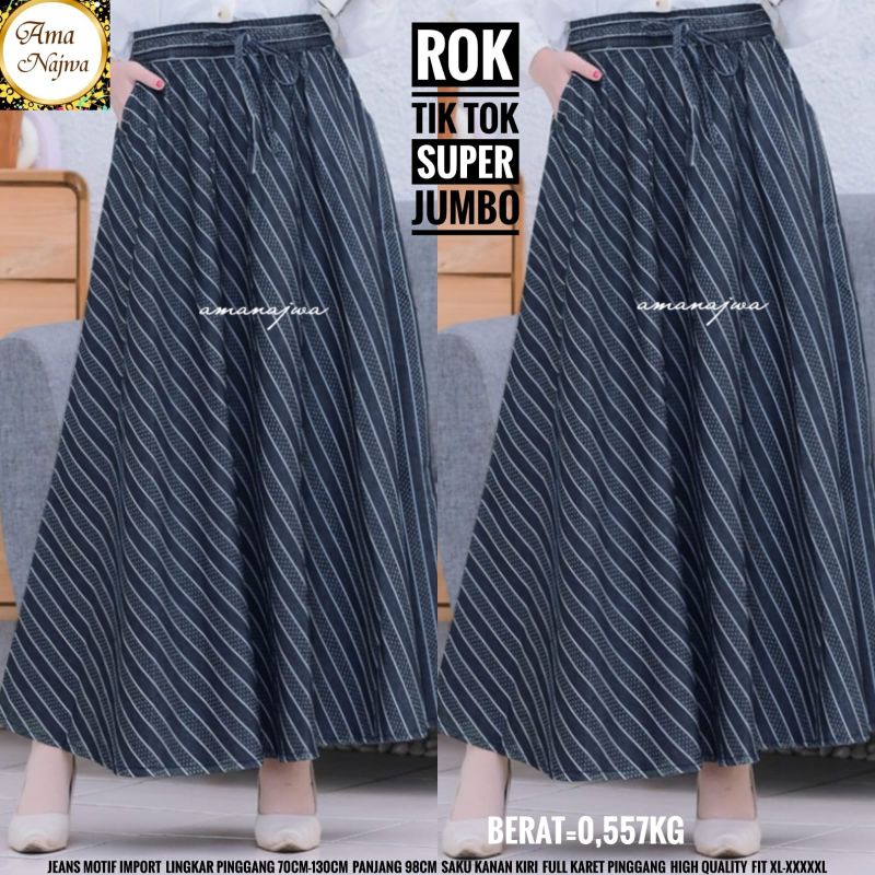 ROK  SUPER JUMBO JEANS MOTIF IMPORT LP 70 - 130 CM
