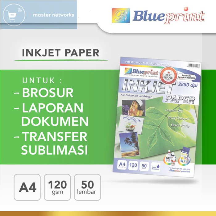 

Blueprint BP-IPA4120 Kertas Inkjet Paper A4 isi 50 Lembar
