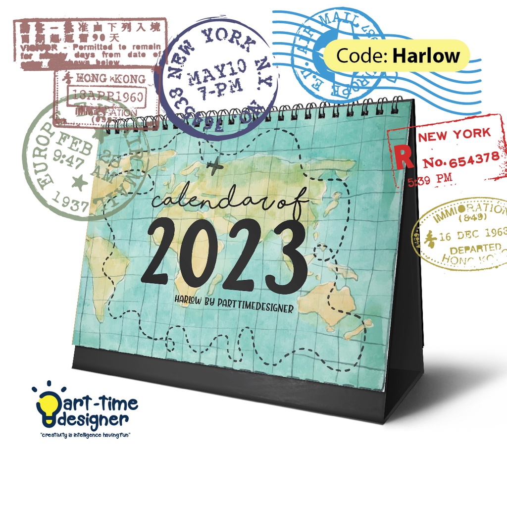 Jual Harlow Kalender 2023 Traveling Calendar Lucu Aestetik Shopee
