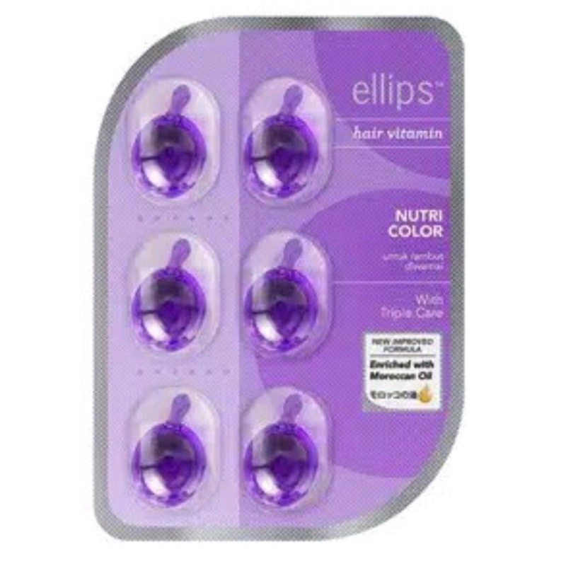 ELLIPS Hair Vitamin (6 Capsules) Original | Pro Keratin | Baliness Essential Oil | Nutri Color | Hair Vitality | Shiny Black