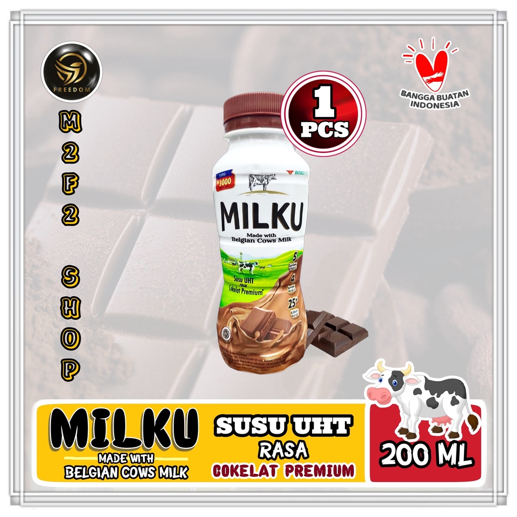 

Susu MILKU Cokelat Premium UHT Botol Pet - 200 ml (Kemasan Satuan)