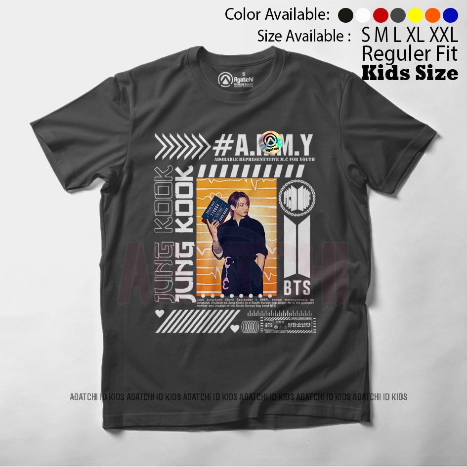 Baju Kaos Atasan Anak Perempuan Motif BTS Jeon Jung - Kook / Jung Kook