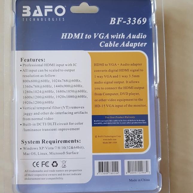 CONVERTER HDMI to VGA BAFO / KONVERTER