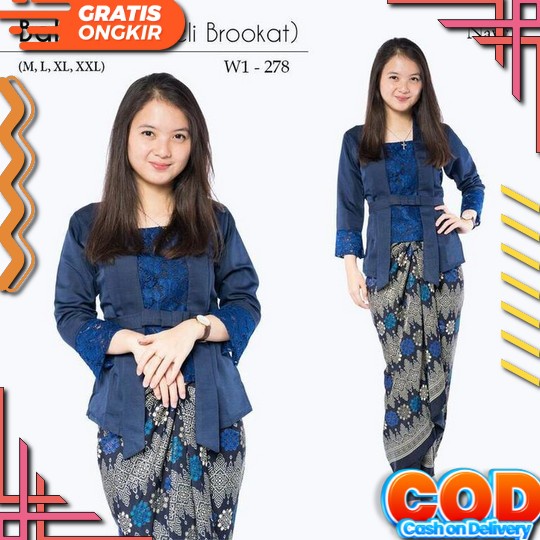 Setelan Kebaya Lengan Panjang One Set Model Baju Kebaya Wanita Modern Brukat Stelan Kebayak Brokat W