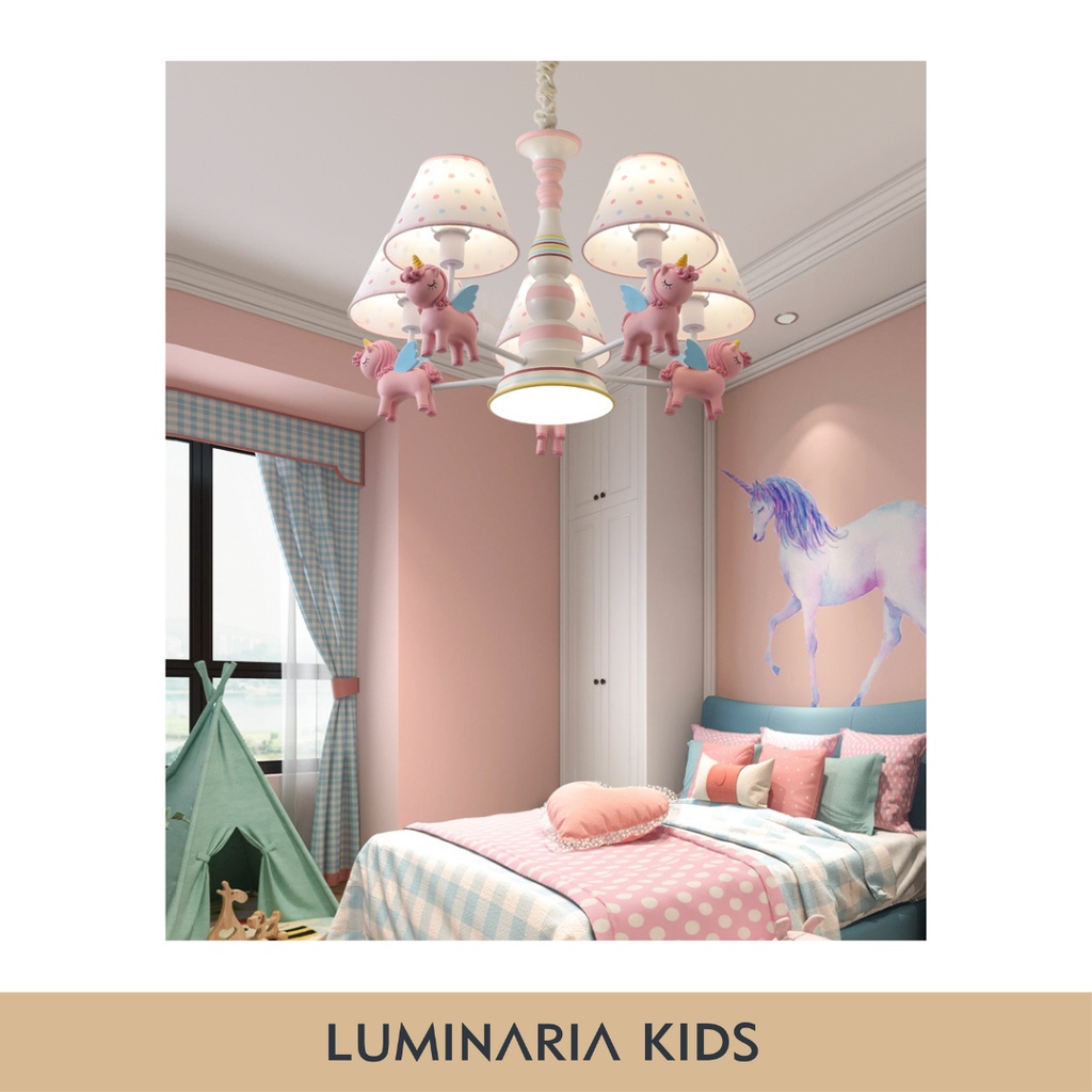Unicorn Chandelier Lamp Kids Lampu Hias Gantung Anak Lampu hias kamar anak perempuan