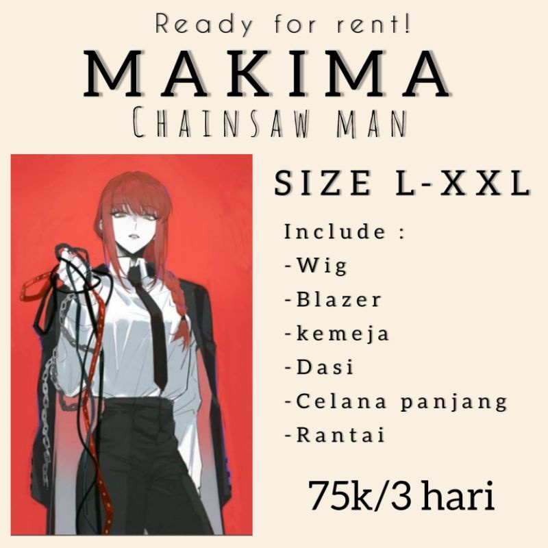 Rental Cosplay Makima The Chainsaw man SIZE L-XXL
