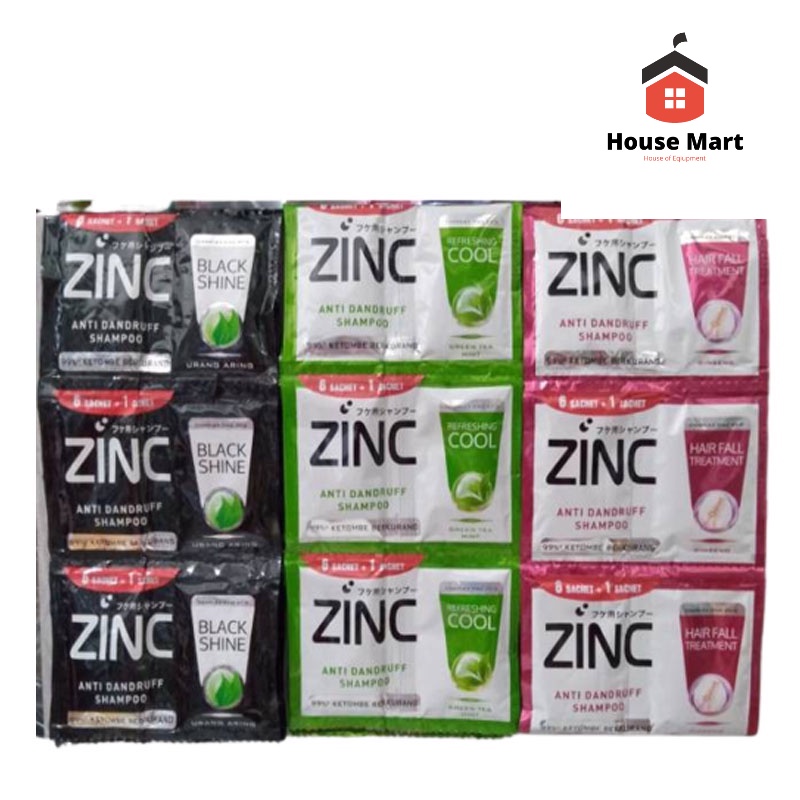 Shampoo Zinc All Varian 10ML 1 Renceng isi 12 Pcs