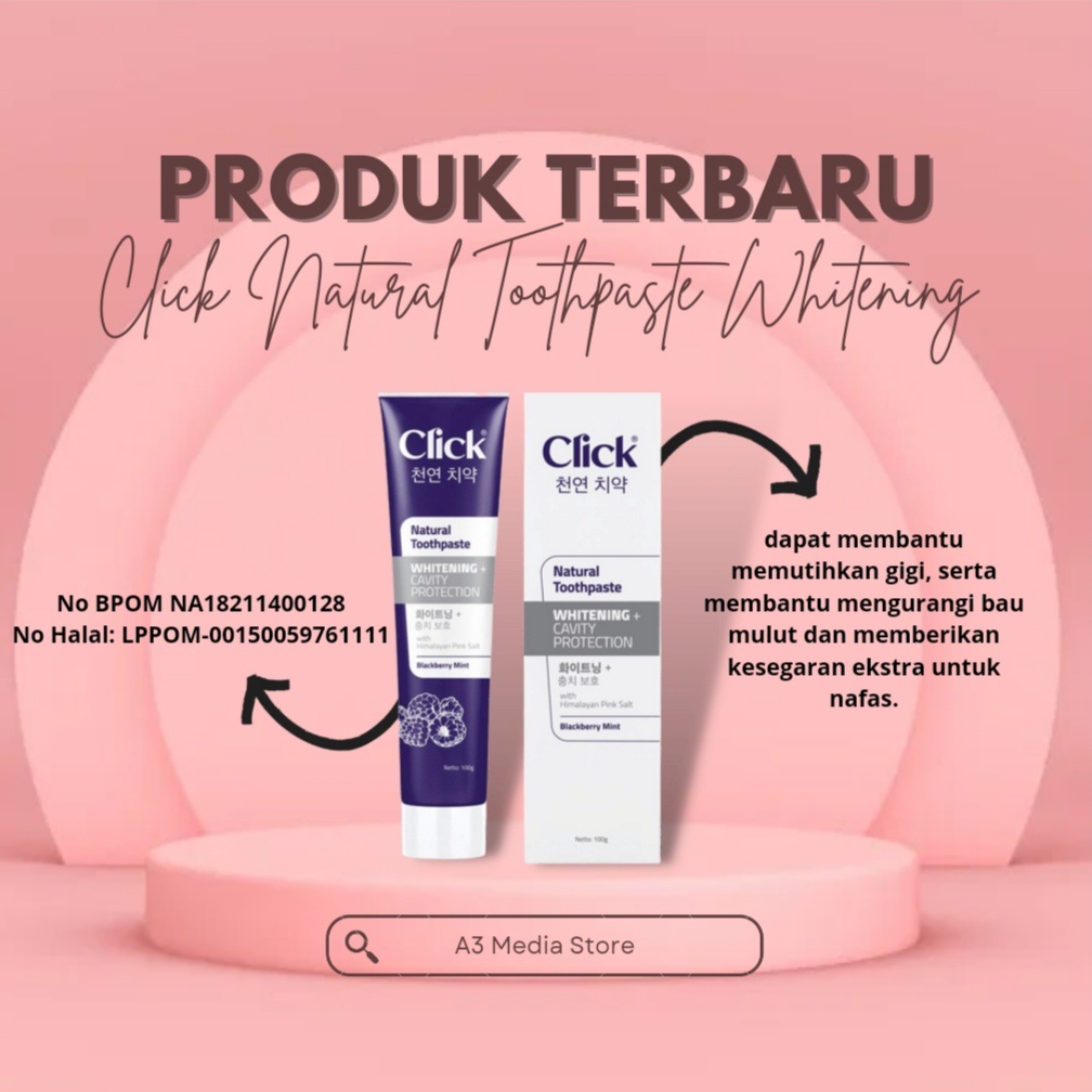 Click Natural Toothpaste Whitening + Cavity Protection