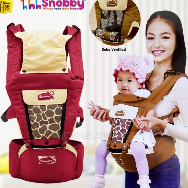 SNOBBY Gendong hipseat bayi BY-552 Gendongan carrier duduk depan - Dino Blue