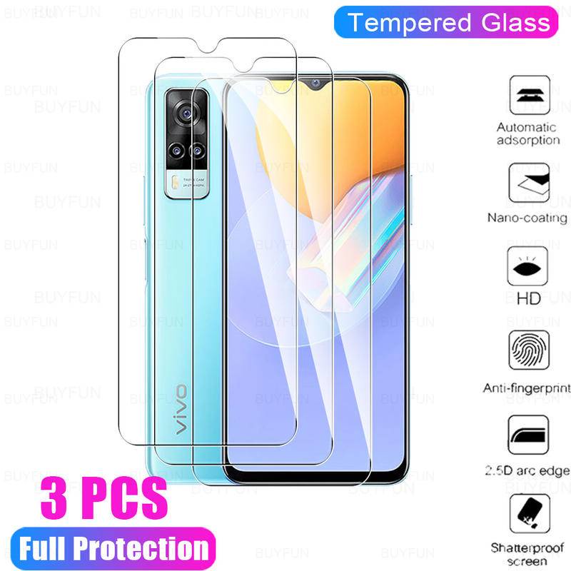 3pcs Pelindung Layar tempered glass Anti Gores Untuk Vivo Y31 Y51 Y52 Y72 Y53s Y33s Y21s Y1s