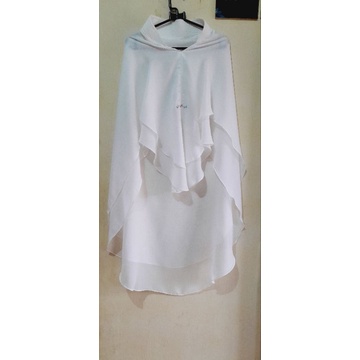 khimar look like sisesa warna putih tulang 2 layer