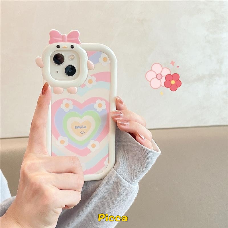 Case Lensa 3D Bow Monster Untuk Samsung A14 A04E A12 A73 A04 A03 A13 A04s A50 A50s A30s A51 A31 A52 A52s A53 A22 A11 A02s A23 A32 A33 A53 A21s A71 Gradasi Cinta Hati Daisy Soft Cover