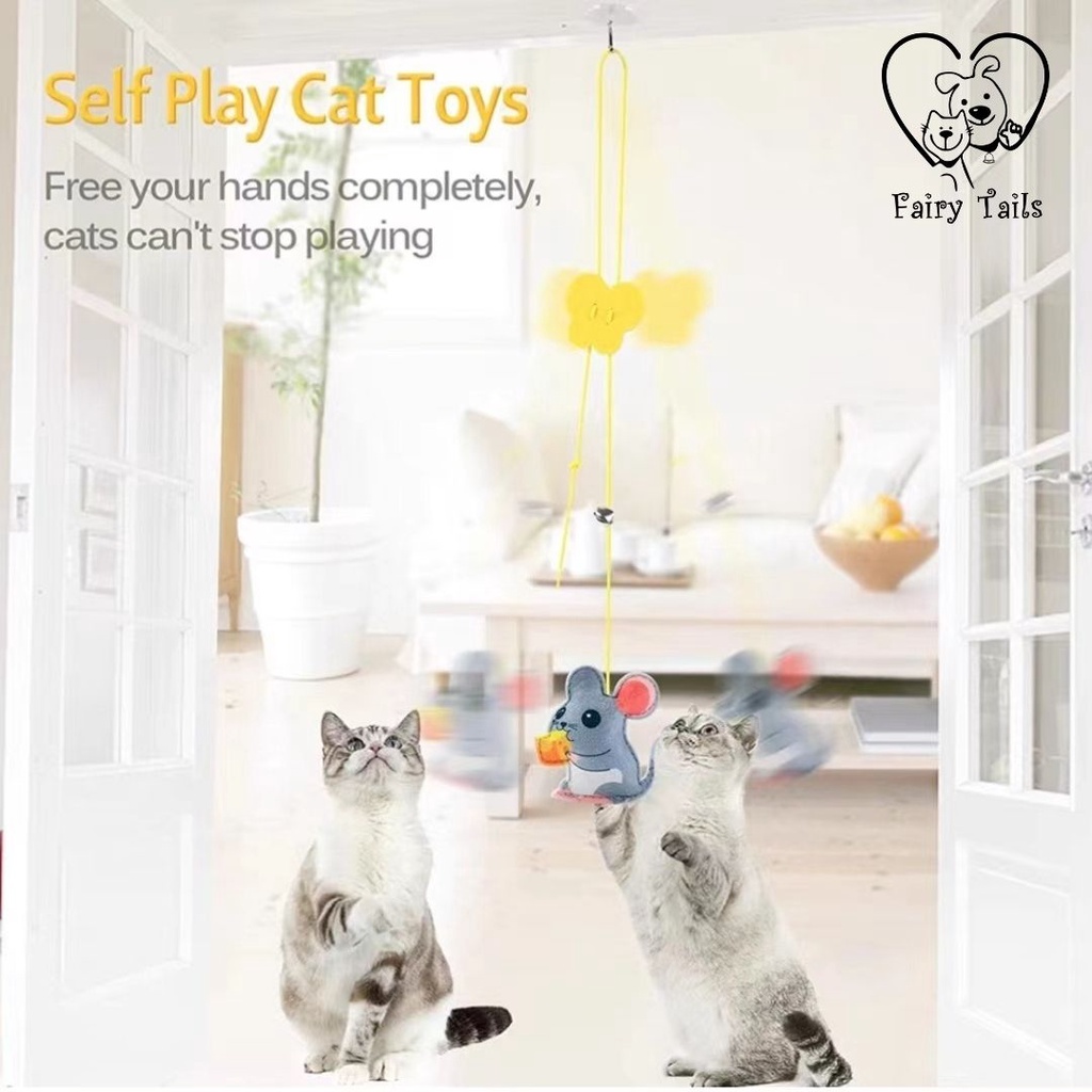 Mainan Kucing Umpan Ulat Bulu Rumbai Digantung atau Mainan Interaktif Gantung / Cat Hanging Toy Self Play Interactive