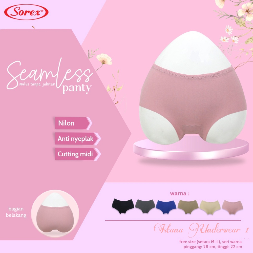 Istana underwear Panty SOREX CD CELANA DALAM SEAMLESS POLOS WARNA PASTEL