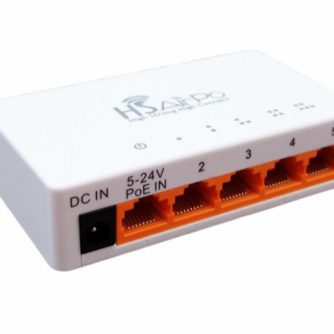 HSAirPo SW105P Switch 5 Port 10/100 Mbps Dekstop Passive Switch PoE HS AirPo SW105P N1
