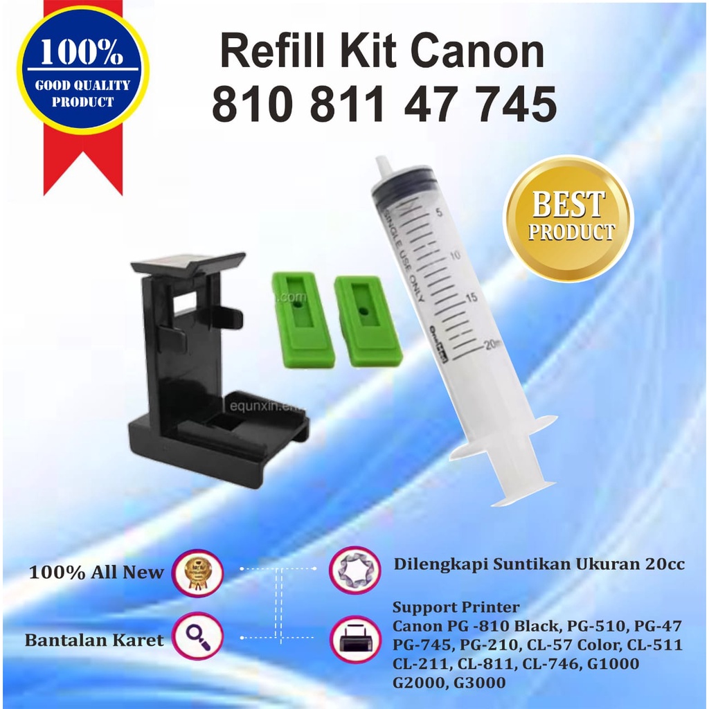 Refill Kit Penyedot Tinta Cartridge Canon 810 811 47 57 745 746 CA91 CA92 Toolkit