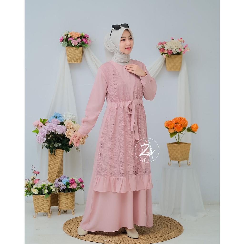 GAMIS ALEEMA ori ZR dress brokat terbaru ibu anak couple series pesta kondangan hajatan seragaman