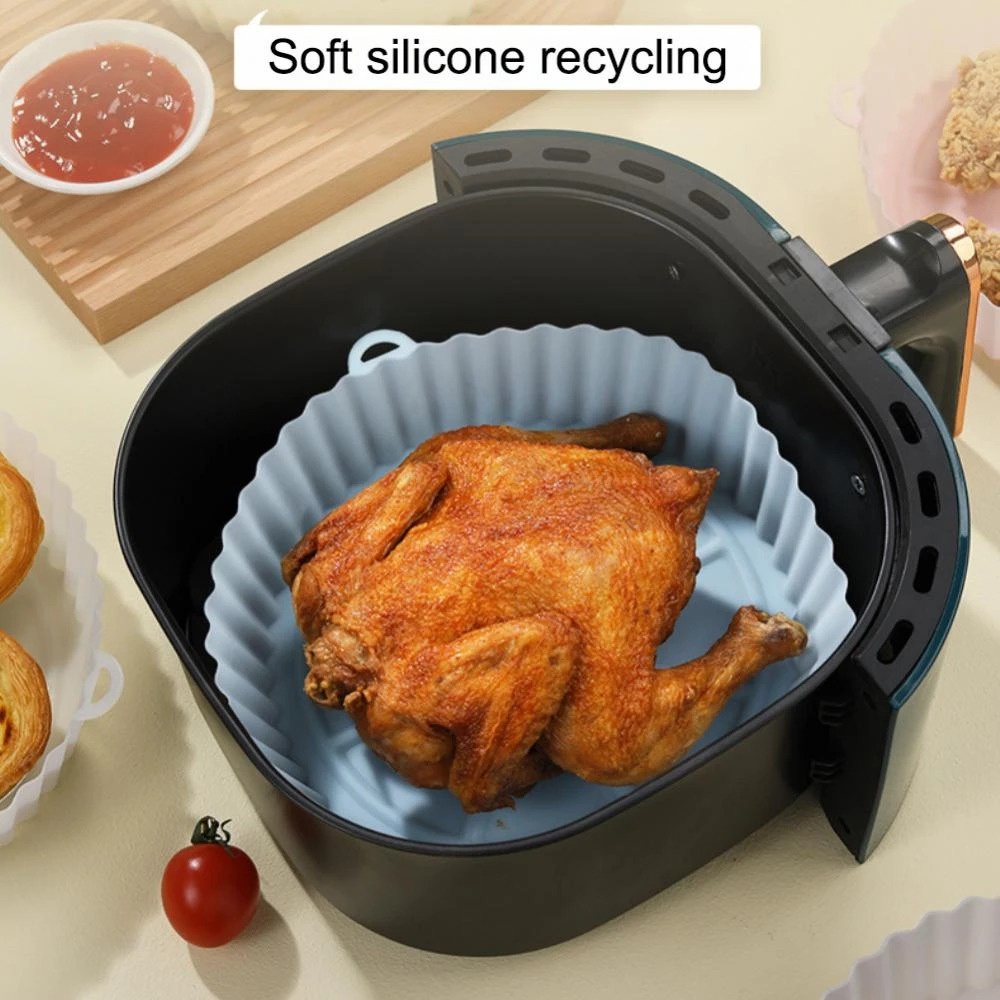 Silikon Alas Airfryer Baskom Air Fryer Baking Airfryer Anti Lengket Tahan Panas