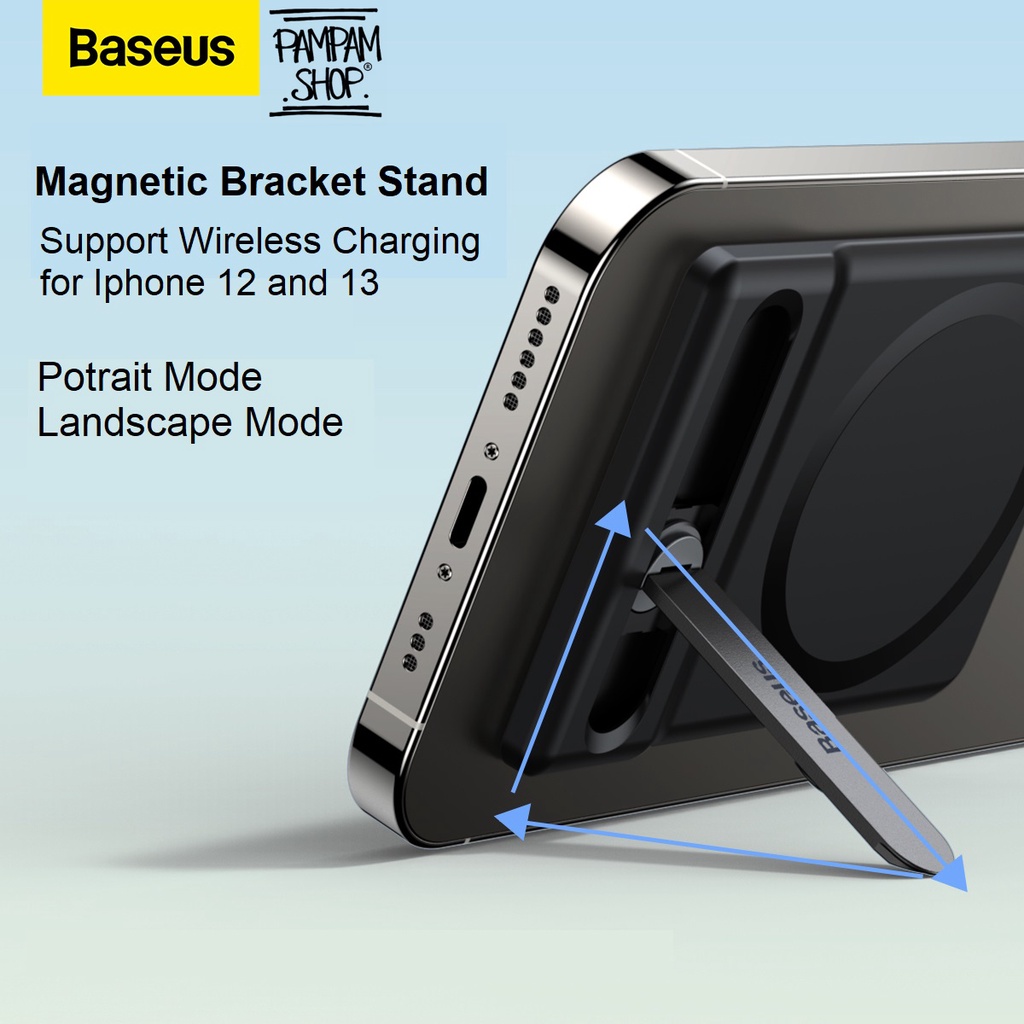 Baseus Original Foldable Magnetic Bracket Phone Stand Holder for Iphone 12 13 Ori Magnet Lipat