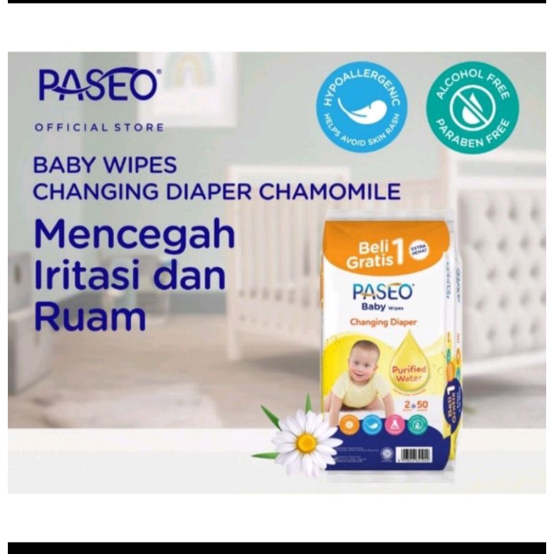 PASEO TISSUE BASAH 50 SHEETS CHANGING DIAPER