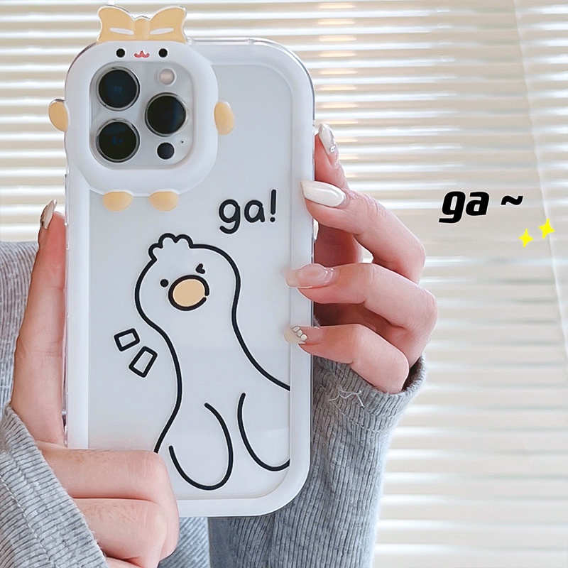 Soft Case Bahan Silikon Desain Bebek Monster Untuk iPhone 11 12 13 14 Pro Max 6s 6 Plus 7 8 Plus XR X XS Max SE 2020 2022 14 Plus