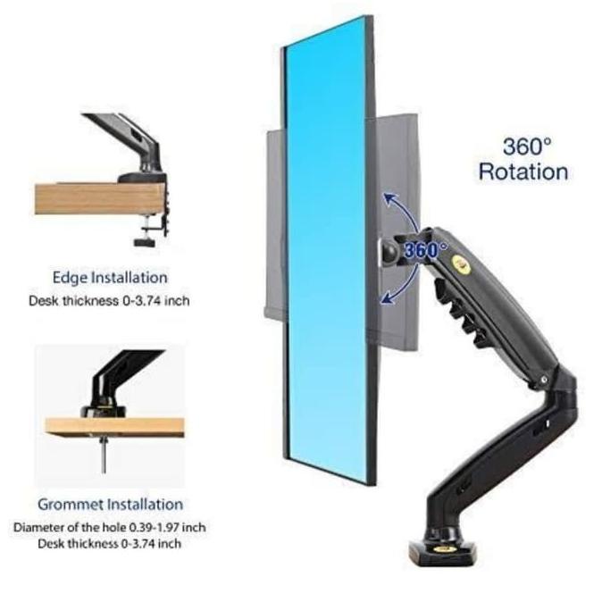 Bracket Monitor Komputer tv lcd led jepit stand meja