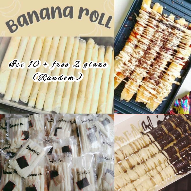 

Banana Roll isi 10 + Free 2 glaze (Kemasan Plastik) | Frozen | Makanan | Cemilan | Pisang Aroma Roll