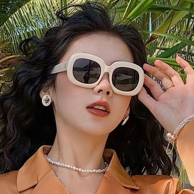 Kacamata Sunglass Bentuk Elips Gaya Harajuku