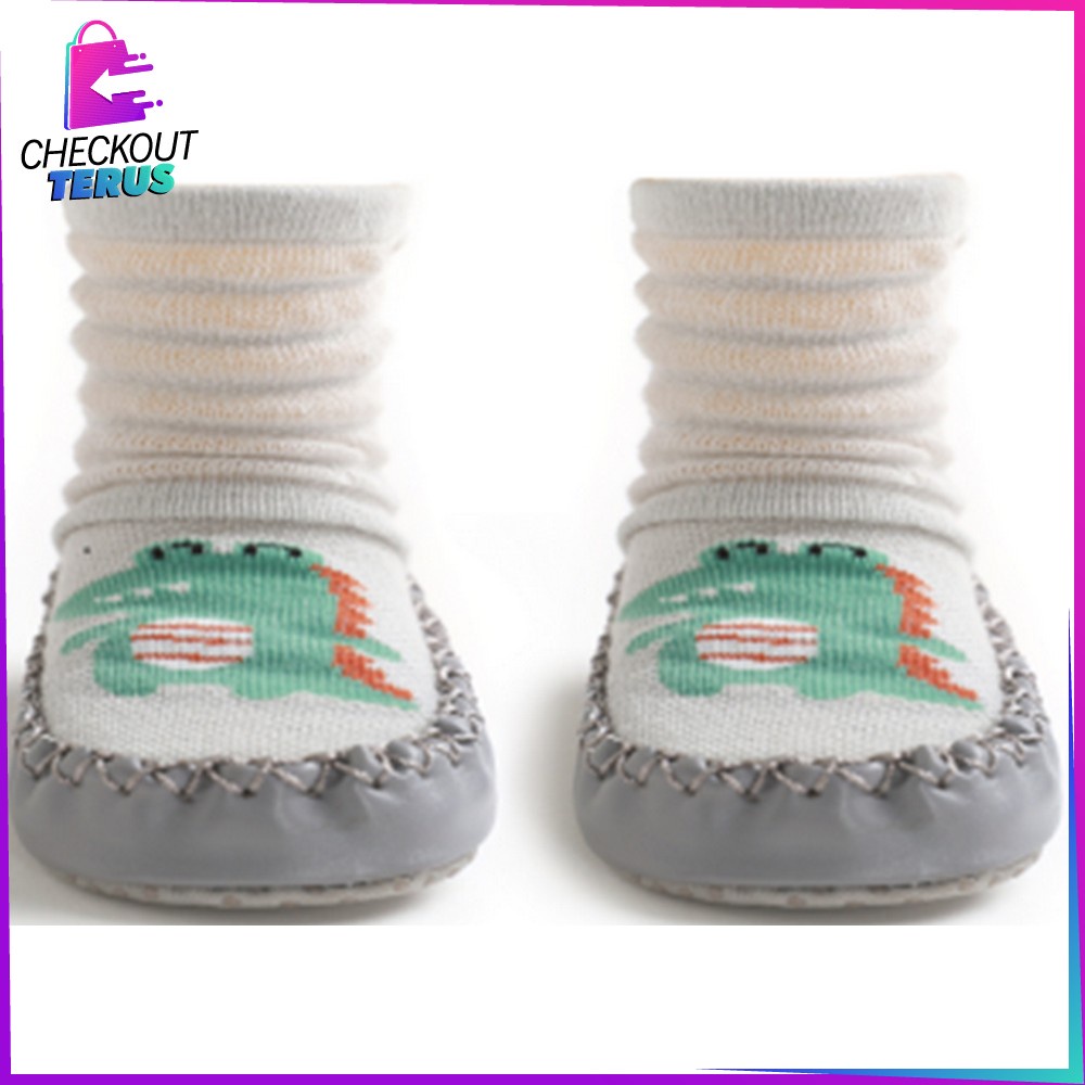 CT P379 Prewalker Bayi Motif Hewan Bahan Katun Sepatu Bayi Kaos Kaki Lantai Baby Socks Shoes Anti Slip