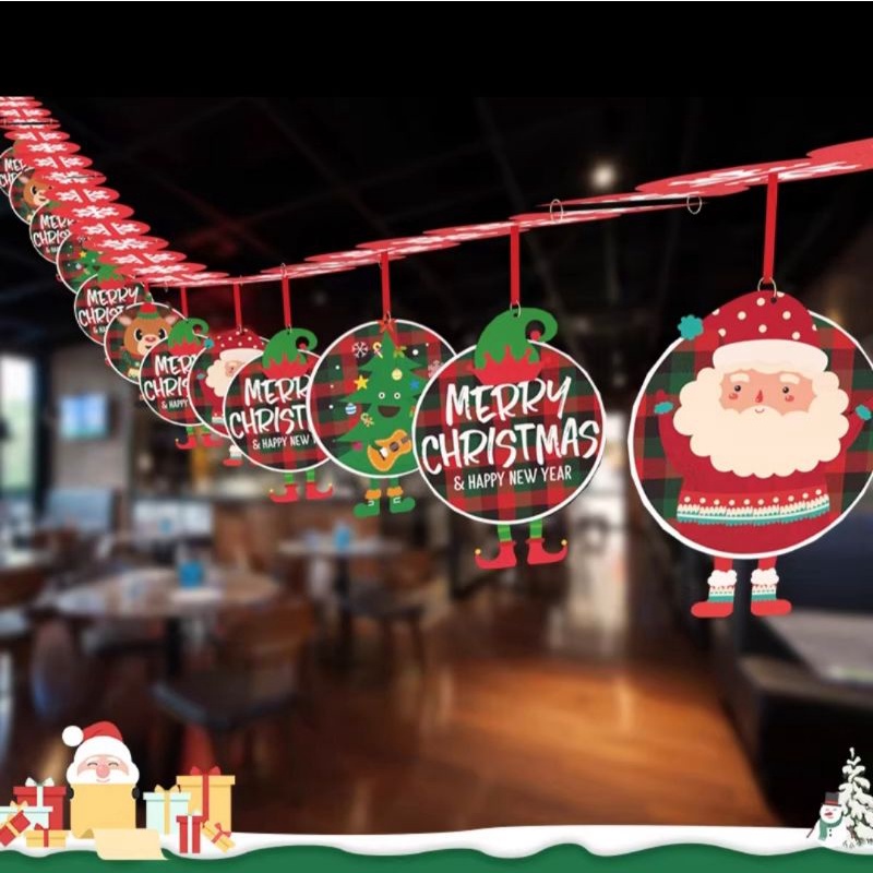 Banner Merry Christmas Santa Rusa Snowman Dekorasi Natal Murah Kado Garland Natal Merry Christmas Murah Ornamen Natal Harga Grosir