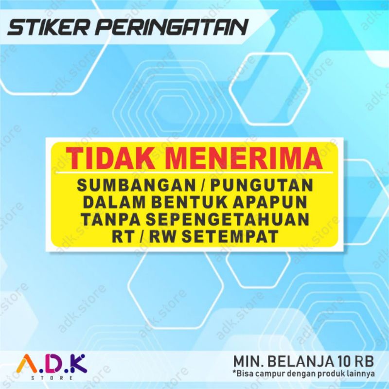 

STIKER TIDAK MENERIMA SUMBANGAN (30×11,5cm)