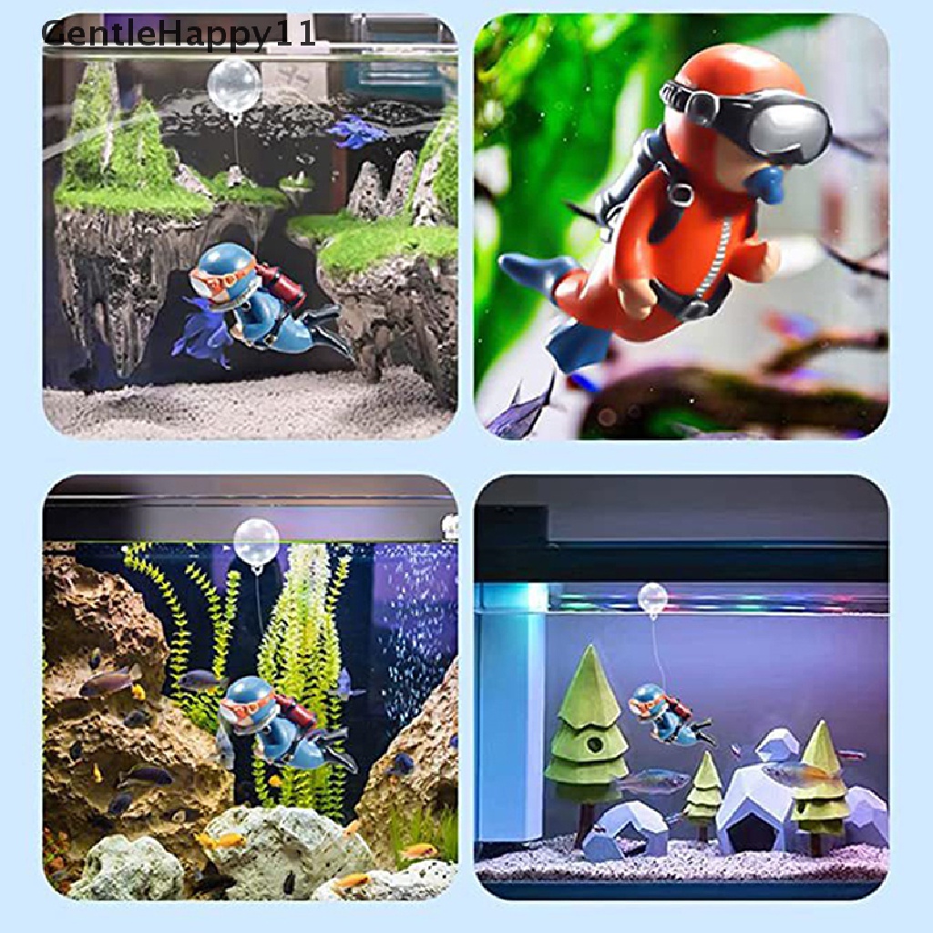 Gentlehappy Miniatur Resin Frogman Aquarium Ornamen Simulasi Penyelam Ikan Aksesoris id