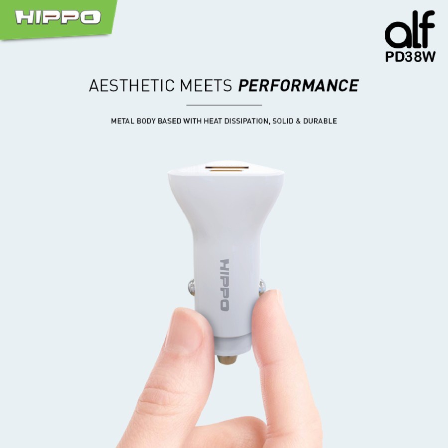 Hippo Car Charger Mobil ALF2 Quick Fast Charging + PD Total 38W ( SP )