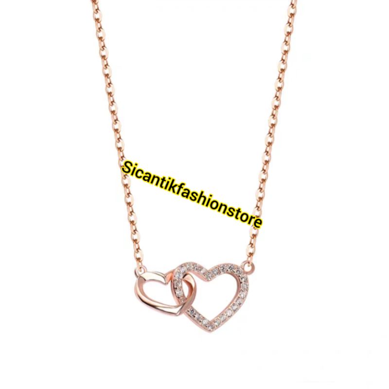 KALUNG TITANIUM WANITA LIONTIN LOVE COUPLE PERMATA ASLI TITANIUM TERBARU TERLARIS ANTI KARAT SELAMANYA KALUNG TITANIUM FASHION STYLE WANITA KOREA KALUNG WANITA TRENDING SISIK NAGA VINTAGE TRENDING LAPIS EMAS 18K PERHIASAN WANITA