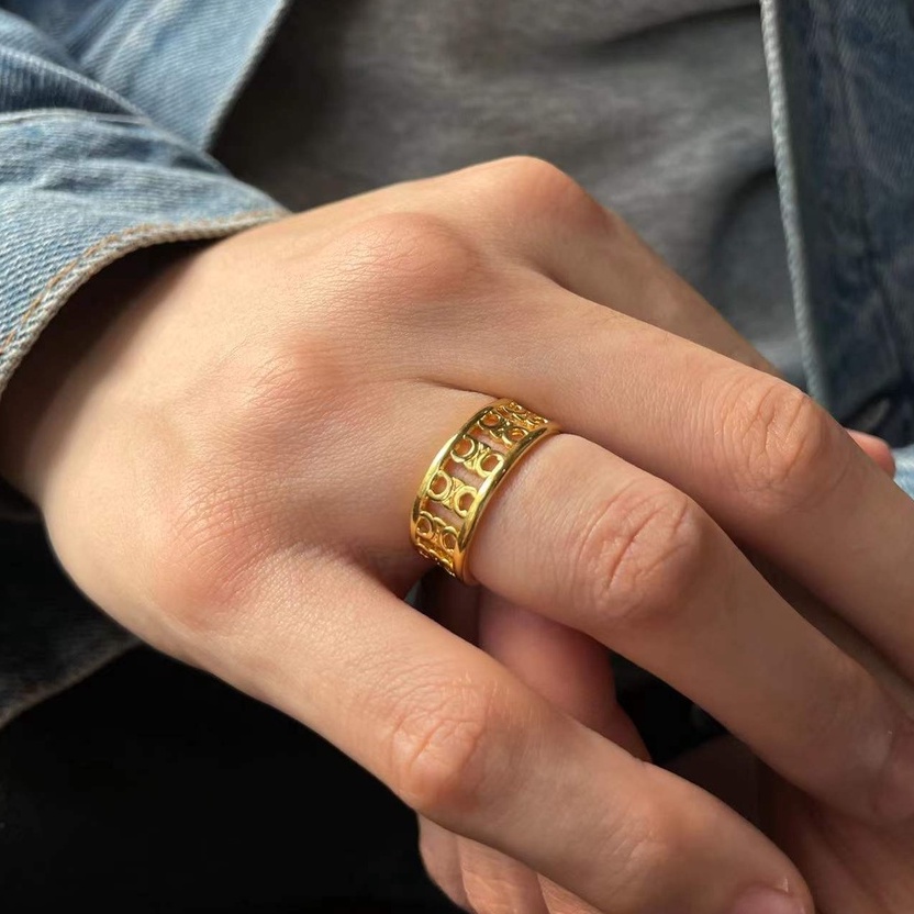 Cincin Model Terbuka Bahan Metal Gaya Perancis Untuk Wanita